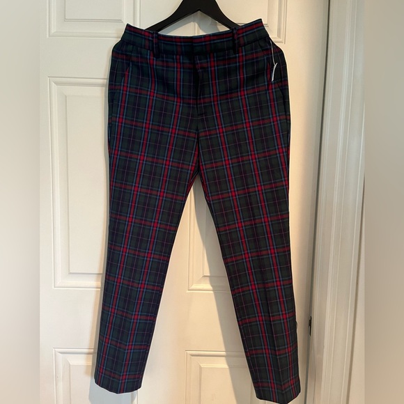 NWT GAP Slim Ankle Pants High Rise Tartan Plaid Preppy Multicolor Women's Size 6 - Picture 2 of 7